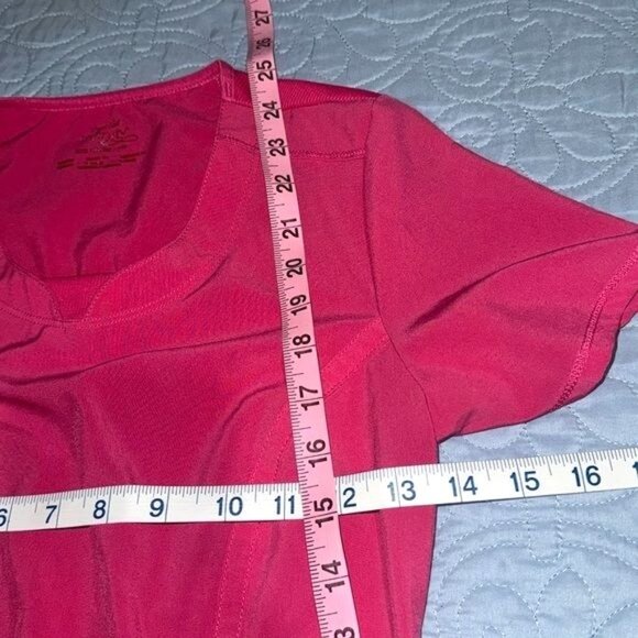 Cherokee Infinity Womens V-Neck Scrub Top S Pink Polyester Blend - Picture 5 of 5